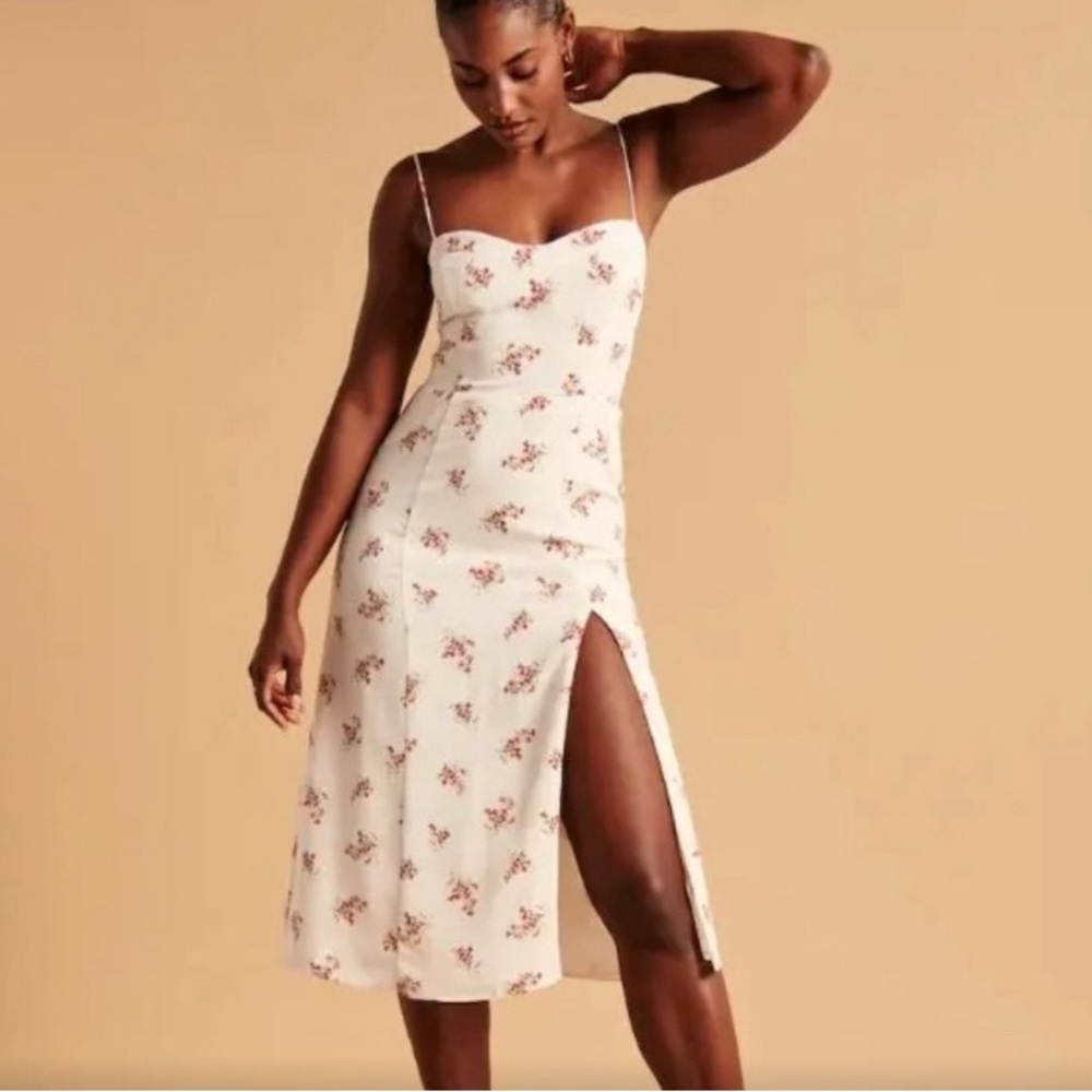 The A&F Camille Midi Dress White Floral Dress